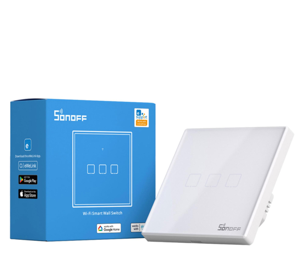 Sonoff Dotykowy włącznik światła WiFi + RF 433 T2 EU TX (3-kanałowy - 1489980 - zdjęcie 4